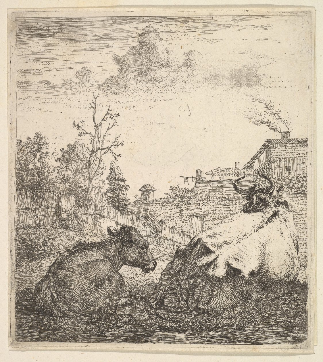 A tehén és a borjú, 17. század. alkotó: Karel Du Jardin