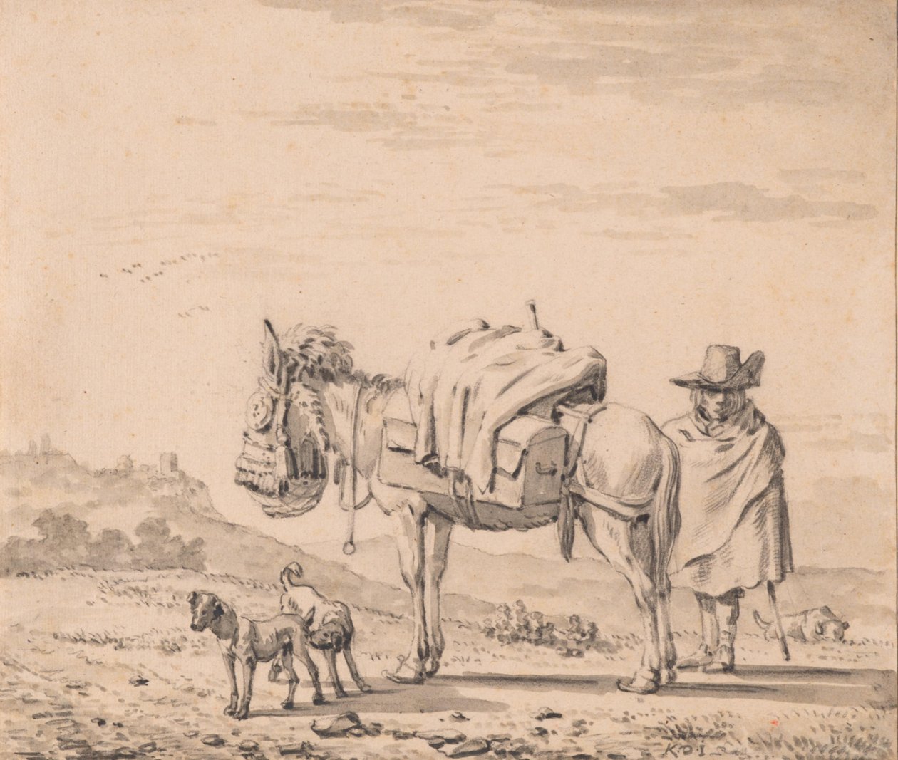 Férfi öszvérrel alkotó: Karel Dujardin