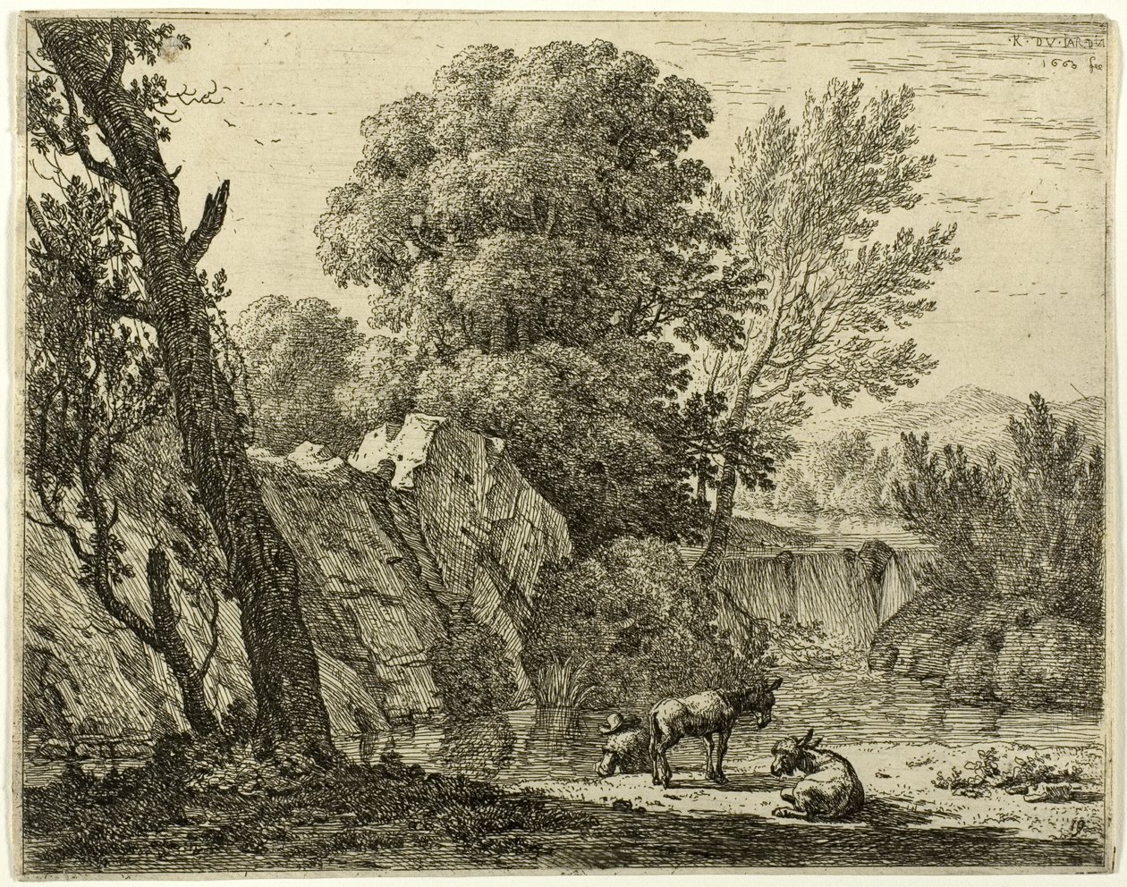 A csomagoló két szamárral alkotó: Karel Dujardin