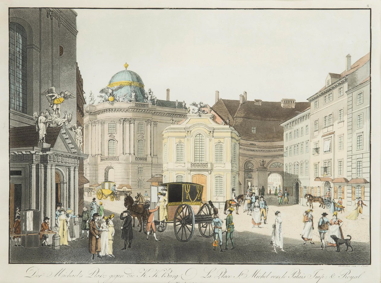 A bécsi Szent Mihály tér, 19. század eleje... alkotó: Karel Postl