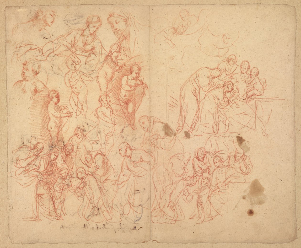 Figuratanulmányok (recto); Figuratanulmányok (verso) alkotó: Karel Škréta