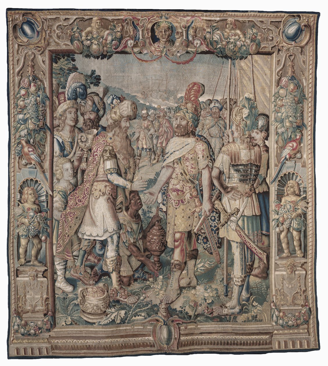 Antonius aratja az egyetlen római győzelmet a parthusok felett; faliszőnyeg alkotó: Karel van II Mander