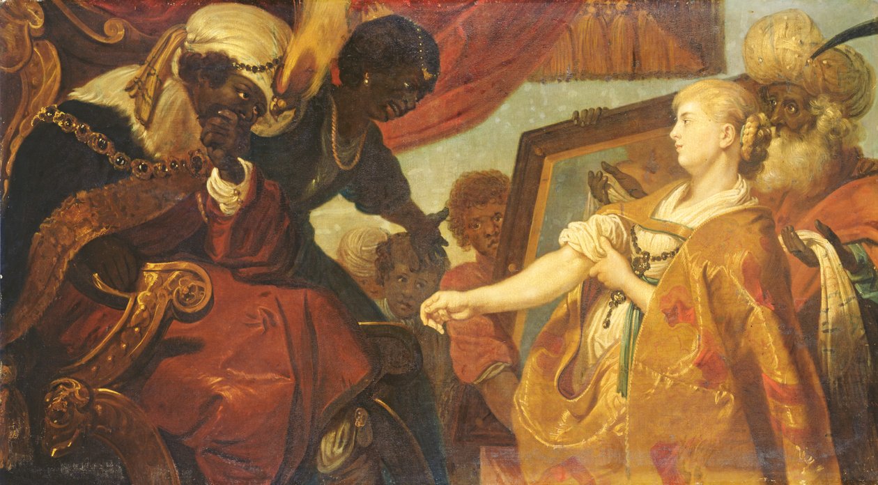 Chariclea Persina-t és Hydaspes-t mutatja be alkotó: Karel van Mander III