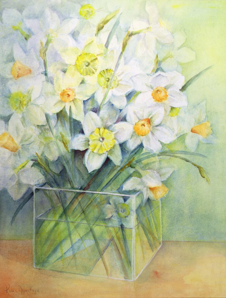 Jonquils üvegvázában alkotó: Karen Armitage