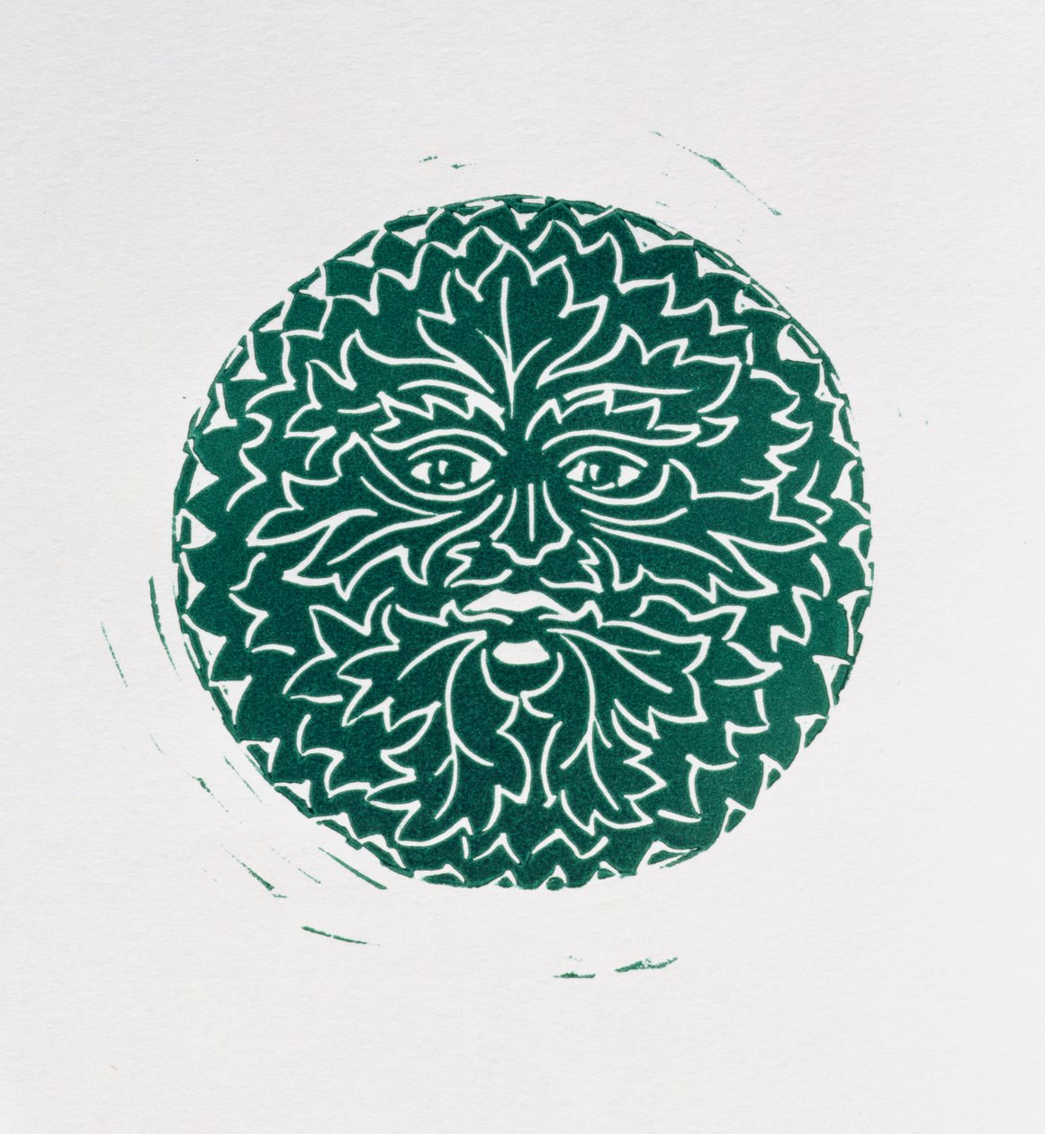 A zöld ember, 1998 (linómetszet és papír) alkotó: Karen Cater