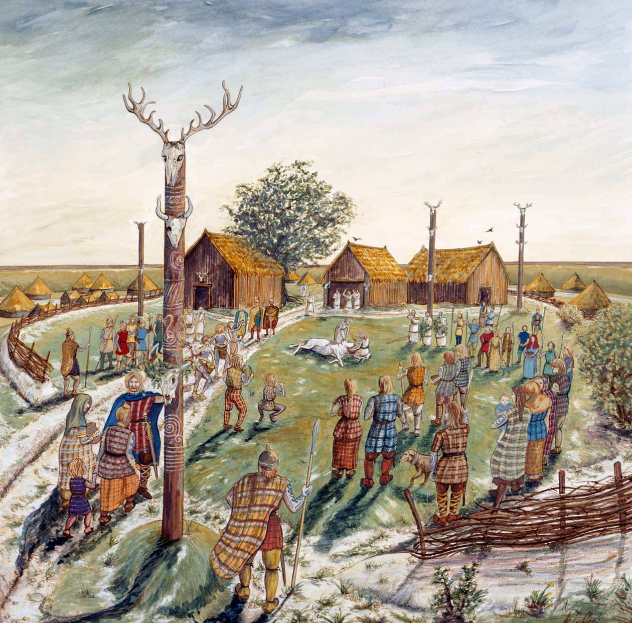 Danebury Hill Fort, ie 2. század, 1990-2010 alkotó: Karen Guffogg
