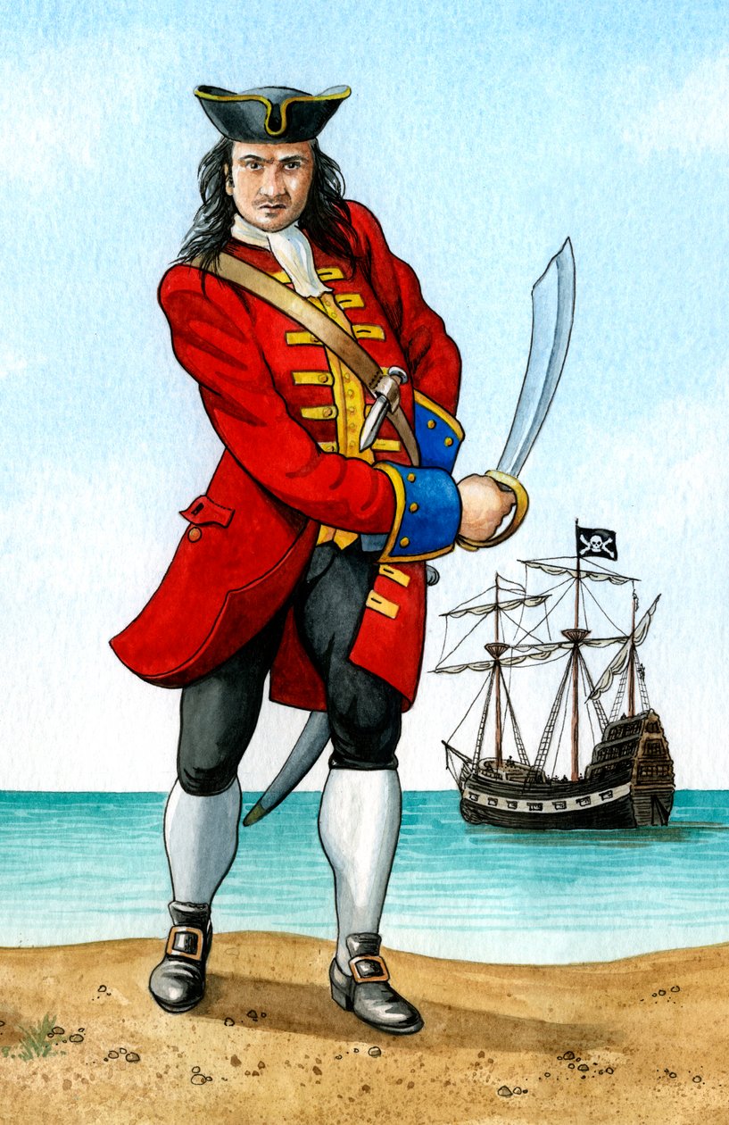 John Calico Jack Rackham, 1680-1720, angol kalózkapitány. alkotó: Karen Humpage