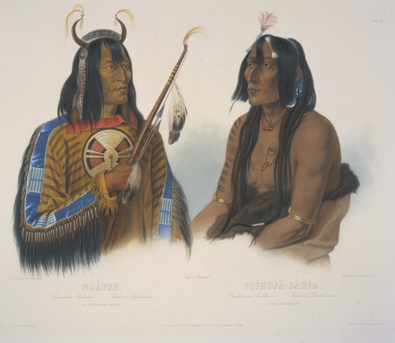 Egy assiniboin indián és egy janktonai indián alkotó: Karl Bodmer