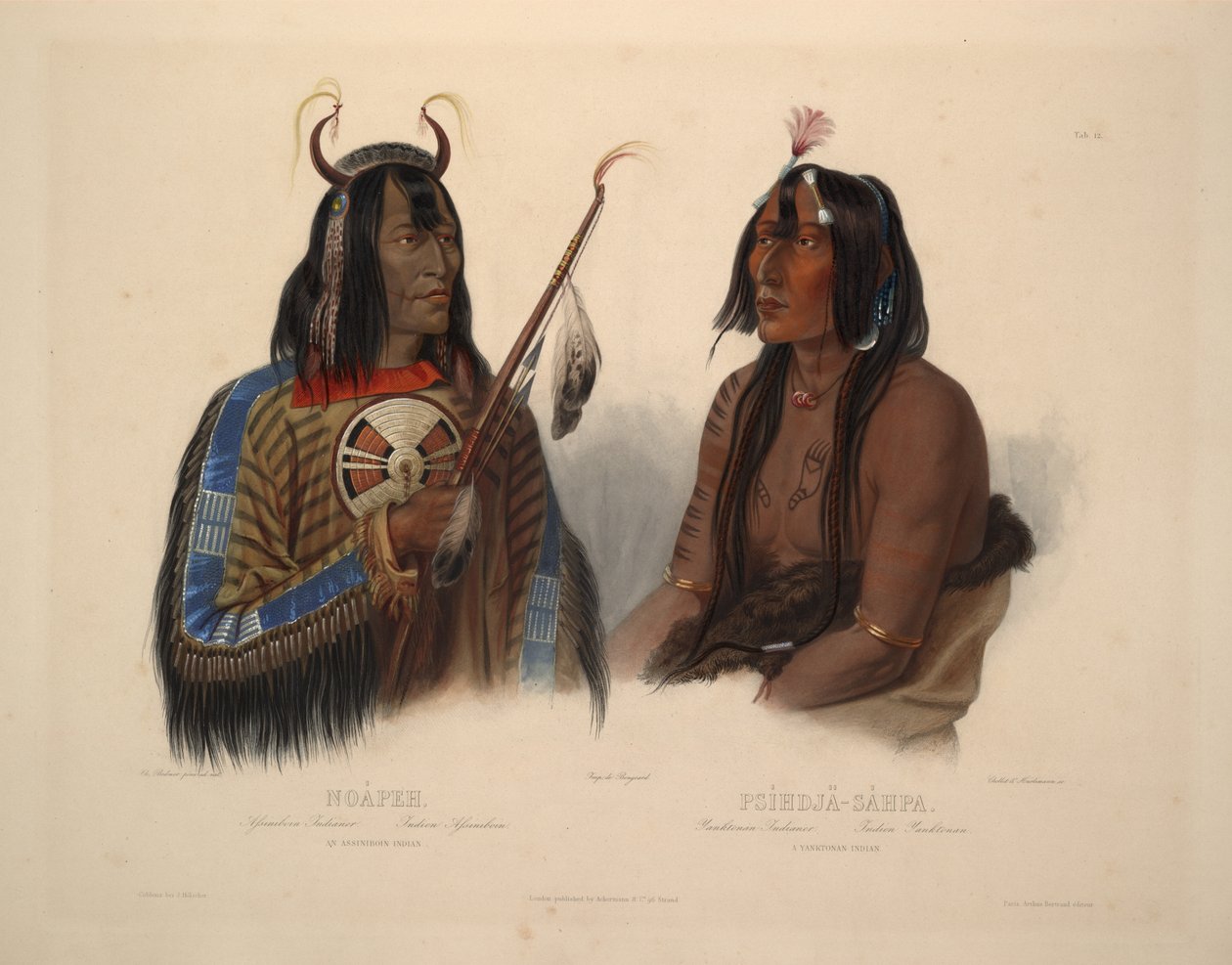 Egy Assiniboin indián és egy Yanktonan indián alkotó: Karl Bodmer