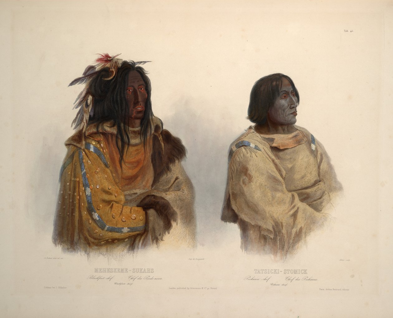 Fekete lábú főnök és Peikann főnök alkotó: Karl Bodmer