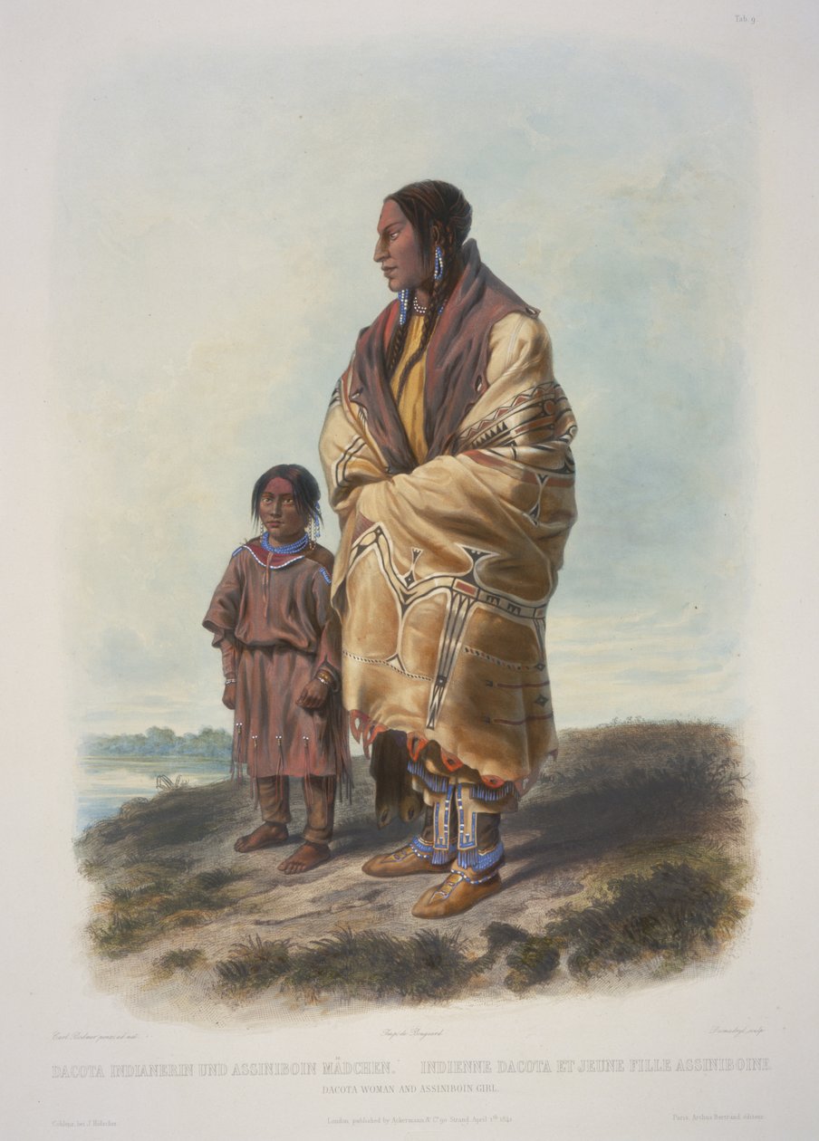 Dakota Woman és Assiniboin Girl alkotó: Karl Bodmer