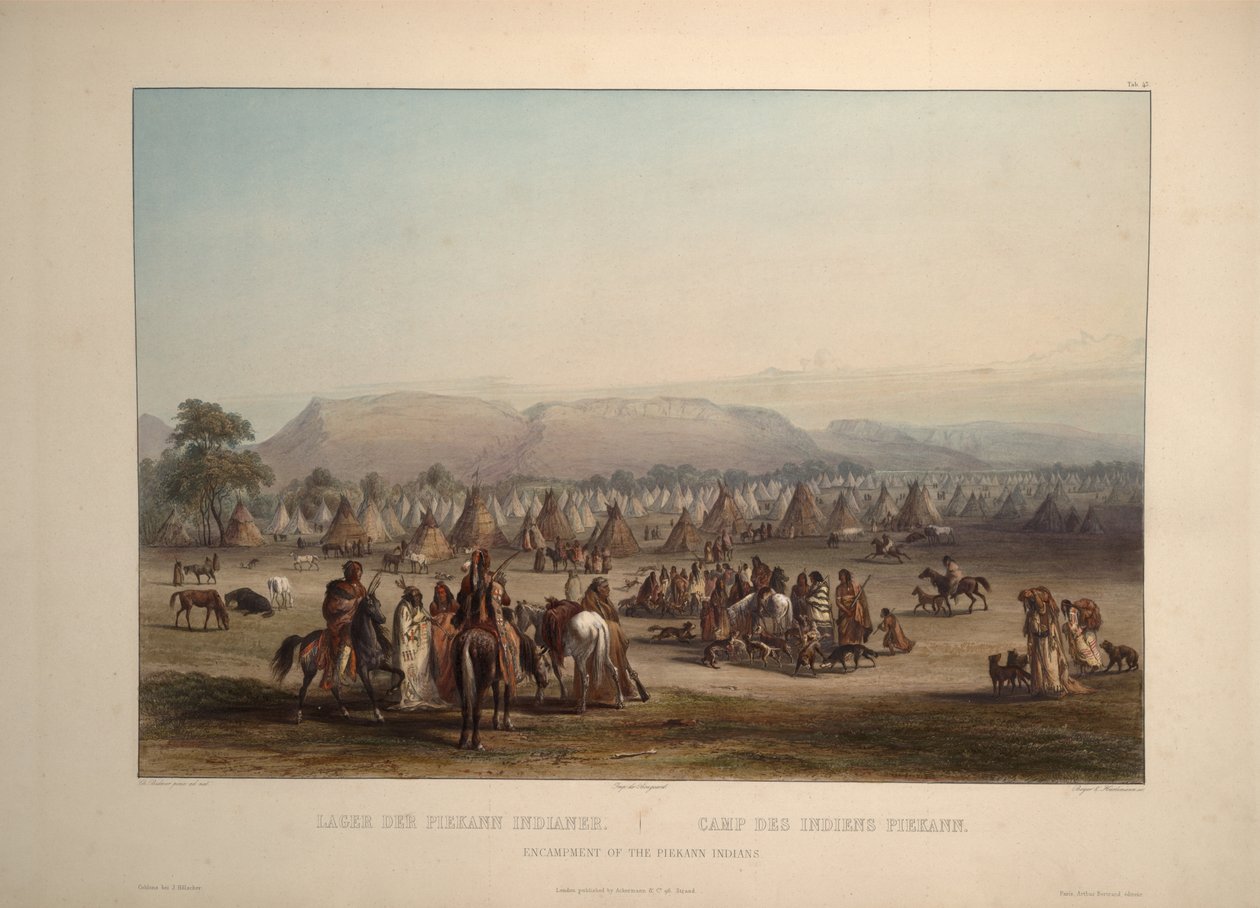 A Peikann indiánok táborozása alkotó: Karl Bodmer