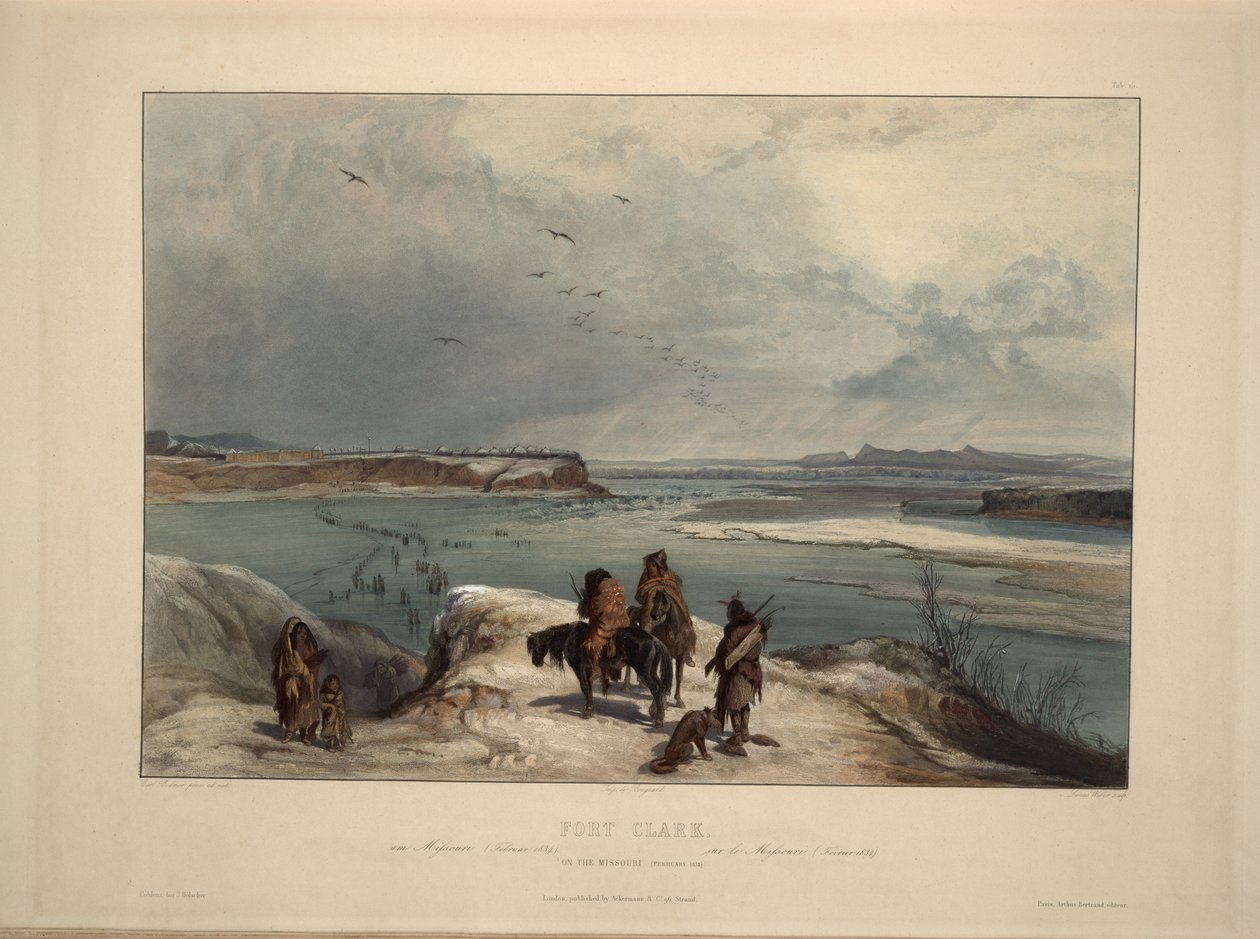 Fort Clack, Missouri, 1834. február alkotó: Karl Bodmer
