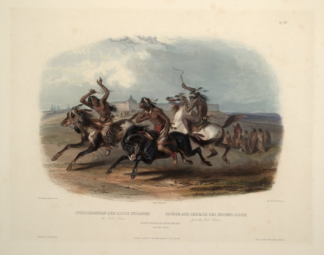 A sziú indiánok lóversenye alkotó: Karl Bodmer