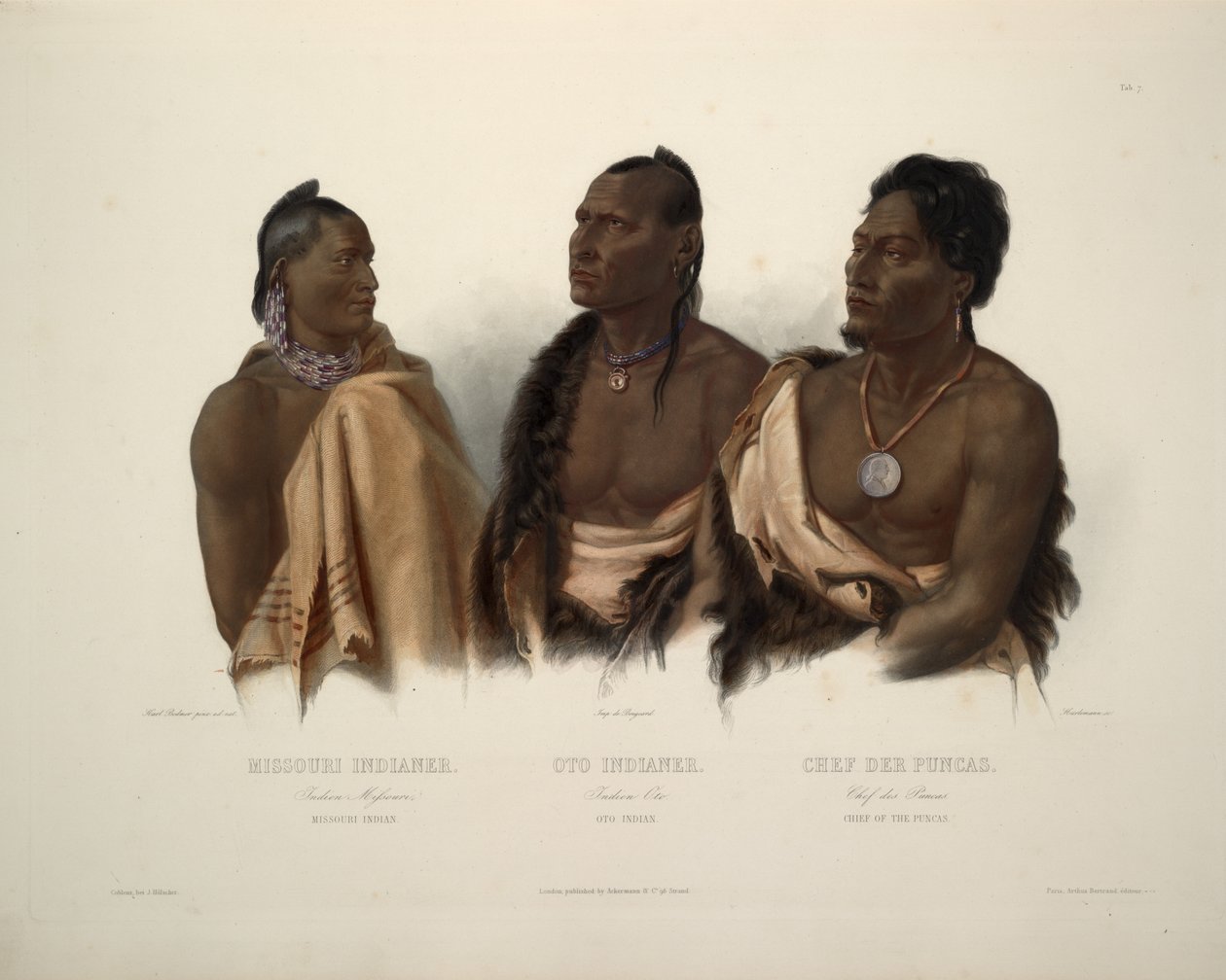 Missouri indiai Oto indián és a Puncas főnöke alkotó: Karl Bodmer