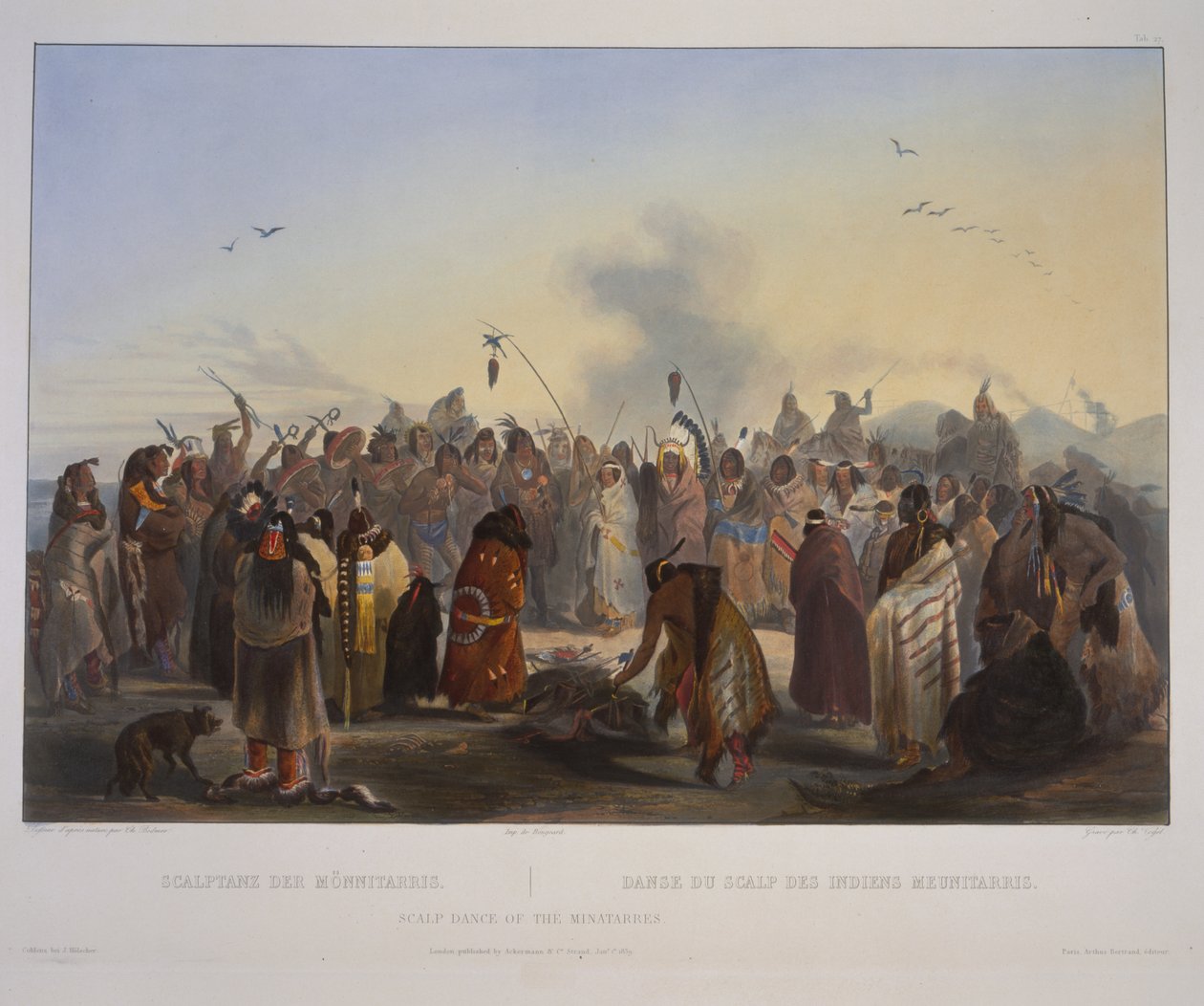 A minatárok fejbőrtánca alkotó: Karl Bodmer