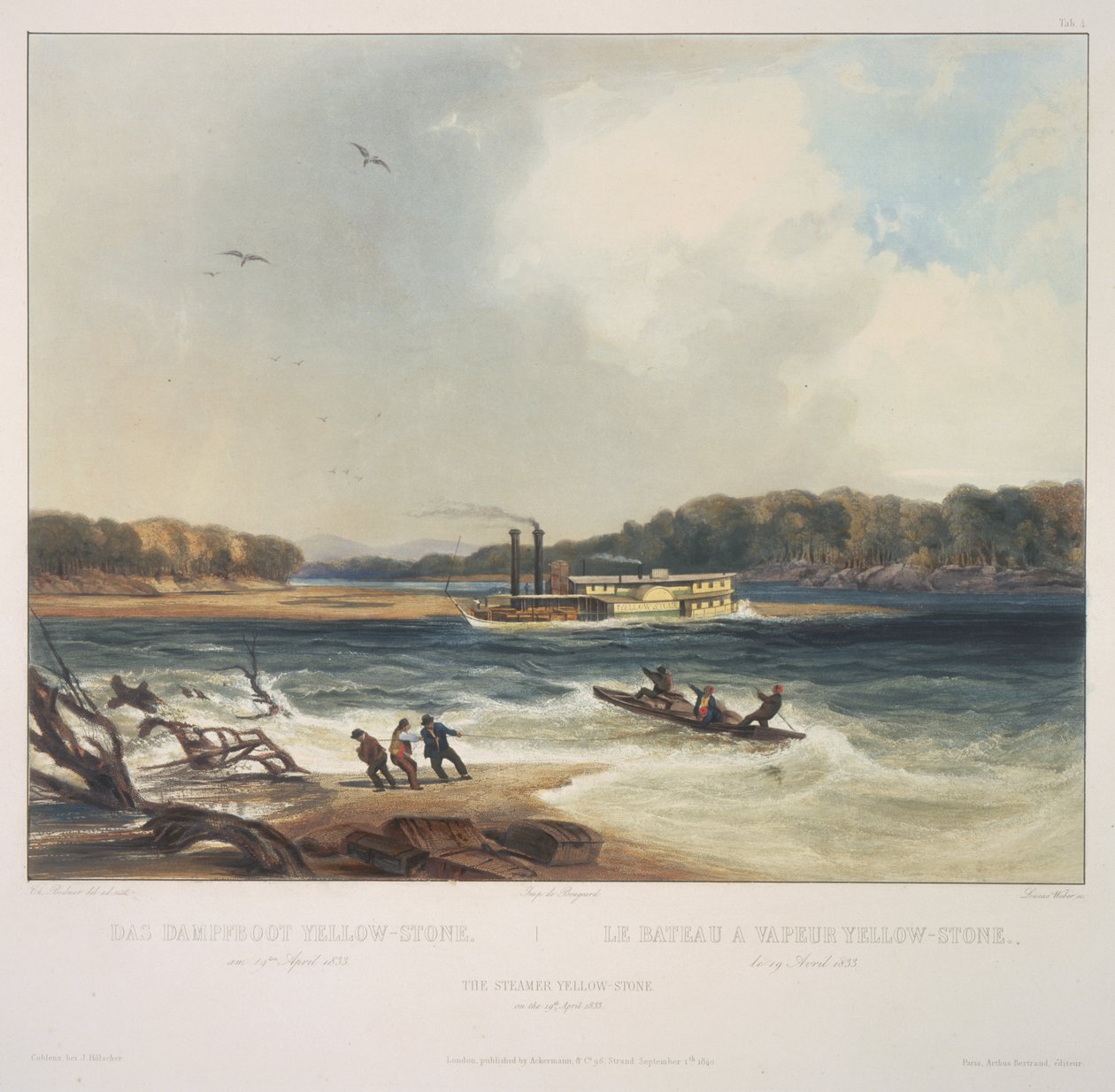 A Steamer Yellowstone alkotó: Karl Bodmer
