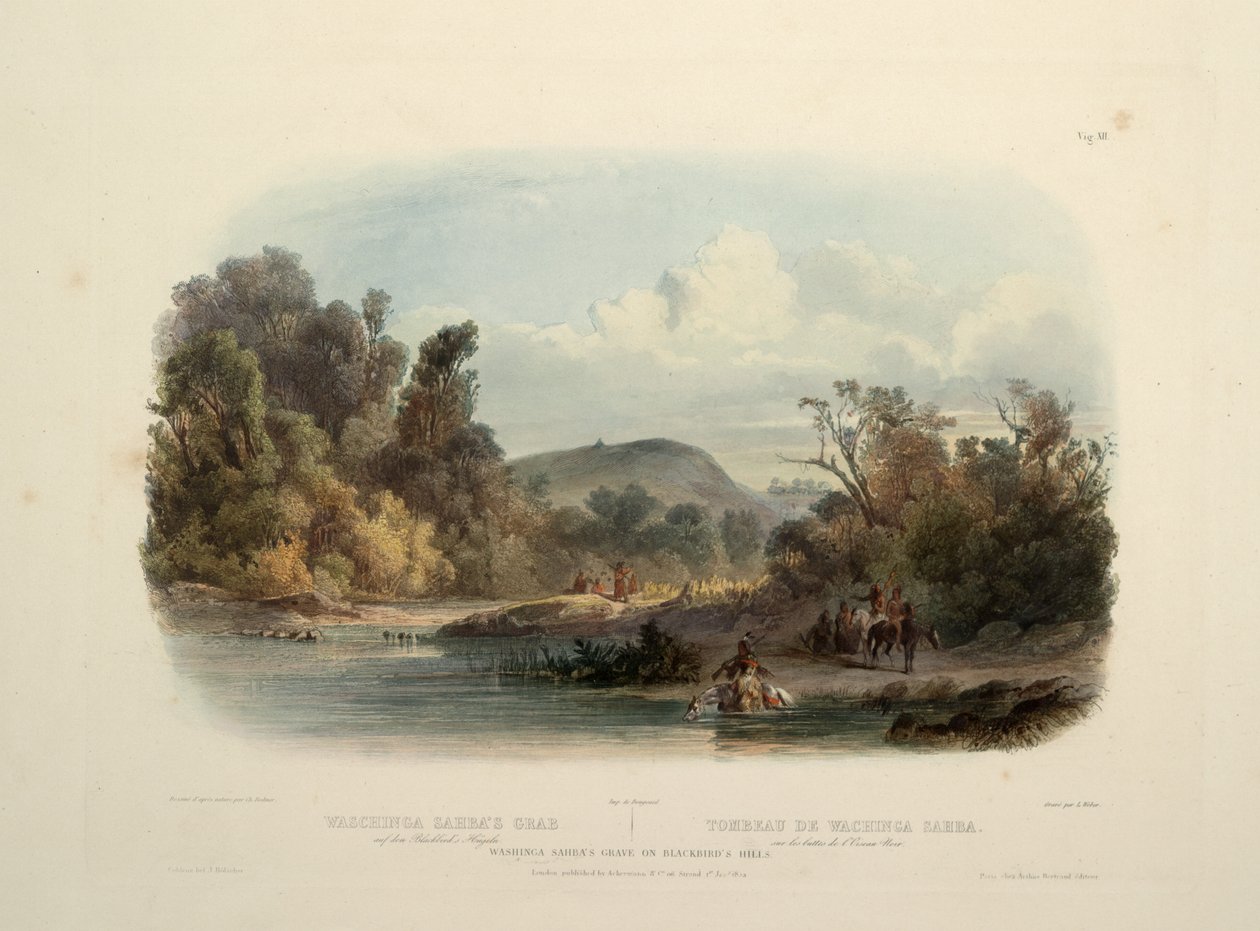 Washinga Saba sírja a Blackbirds dombon alkotó: Karl Bodmer
