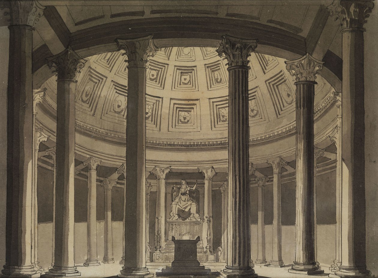 Színpadi tervezés Vesta temploma alkotó: Karl Friedrich Schinkel
