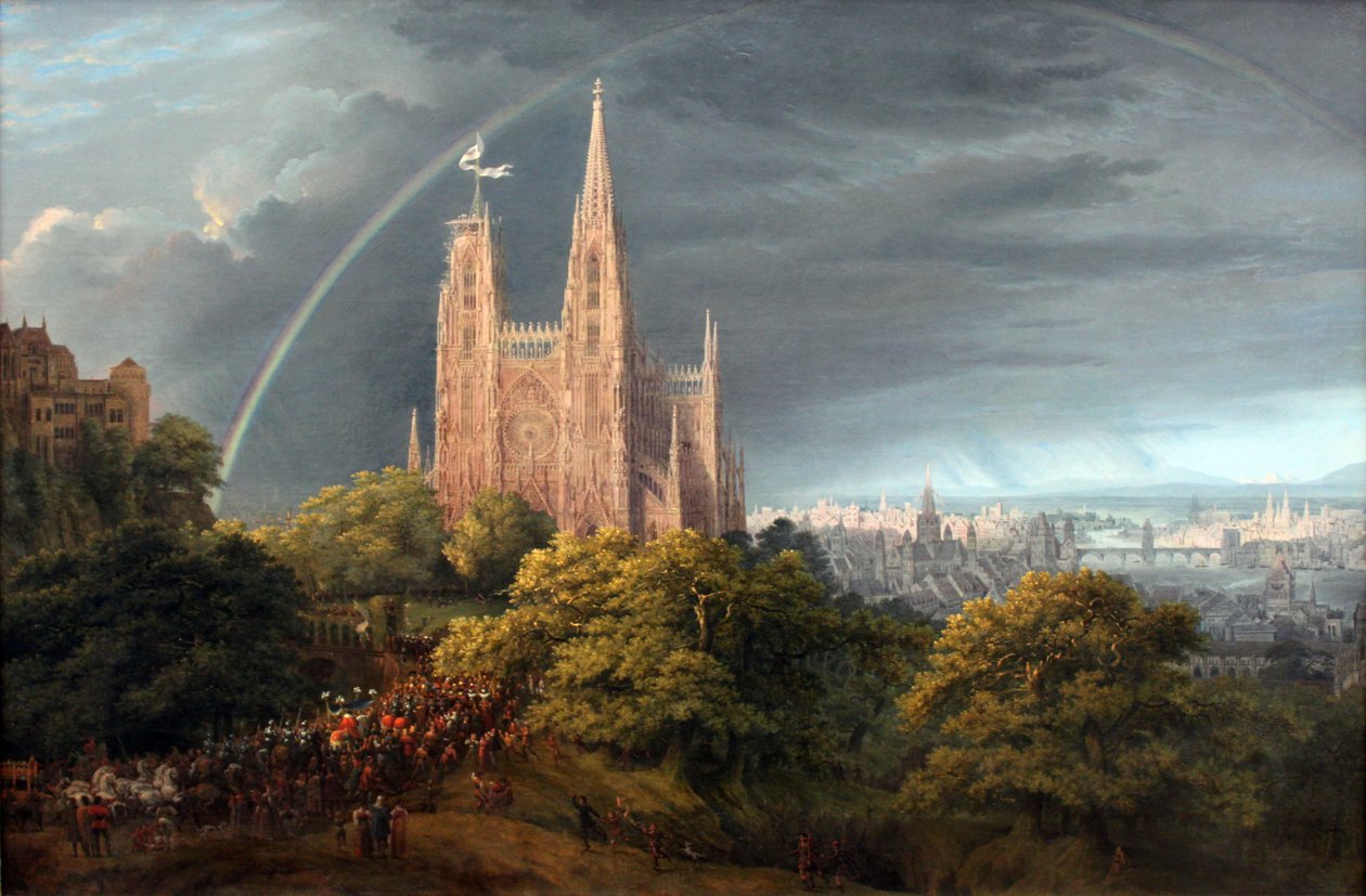 Középkori város a folyón alkotó: Karl Friedrich Schinkel
