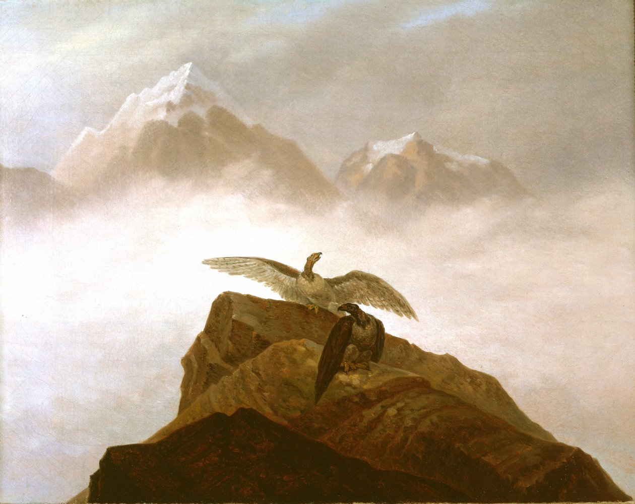 Sasok leszállnak egy alpesi csúcsra alkotó: Karl Gustav Carus