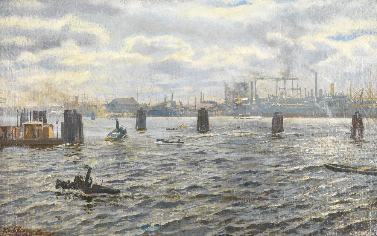 Hamburg kikötője alkotó: Karl Josef Müller