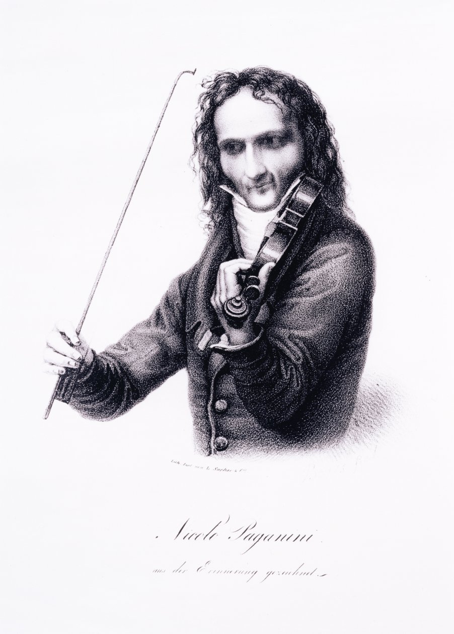 Niccolo Paganini, olasz hegedűművész portréja alkotó: Karl Joseph Begas
