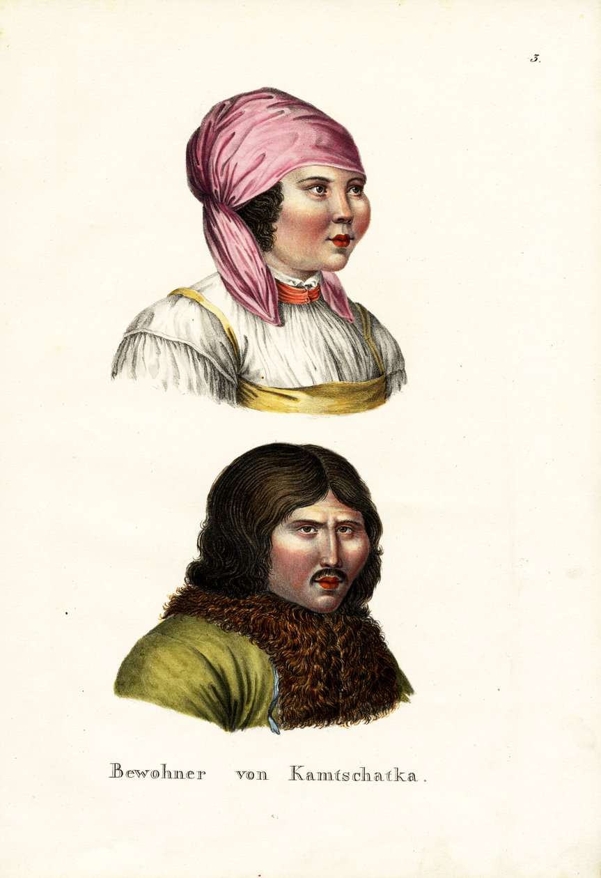 A Kamcsatka-félsziget lakói Szibériában, 1824 alkotó: Karl Joseph Brodtmann