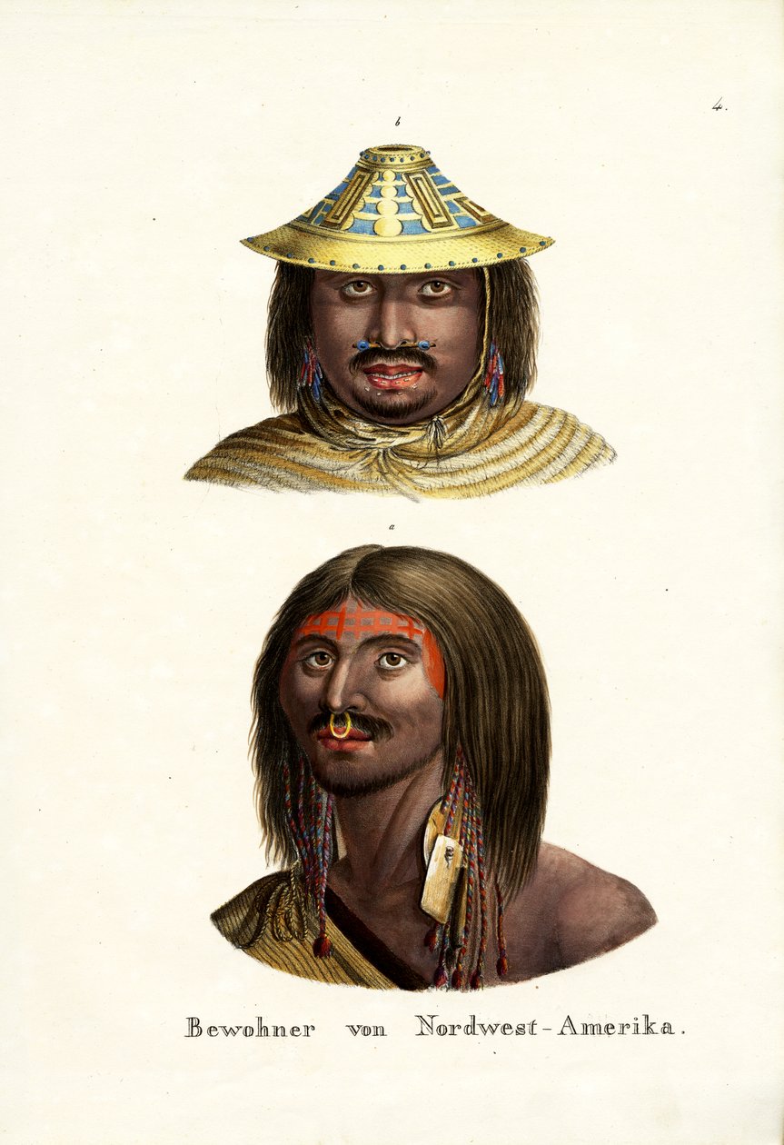 Észak-Amerika északnyugati parti indiánjai, 1824 alkotó: Karl Joseph Brodtmann