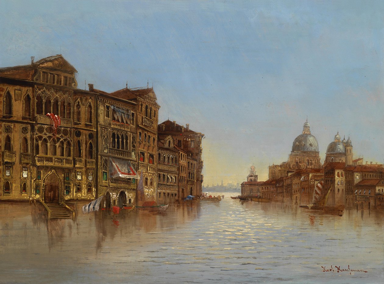 Velencei motívum kilátással a Santa Maria della Salute -ra alkotó: Karl Kaufmann