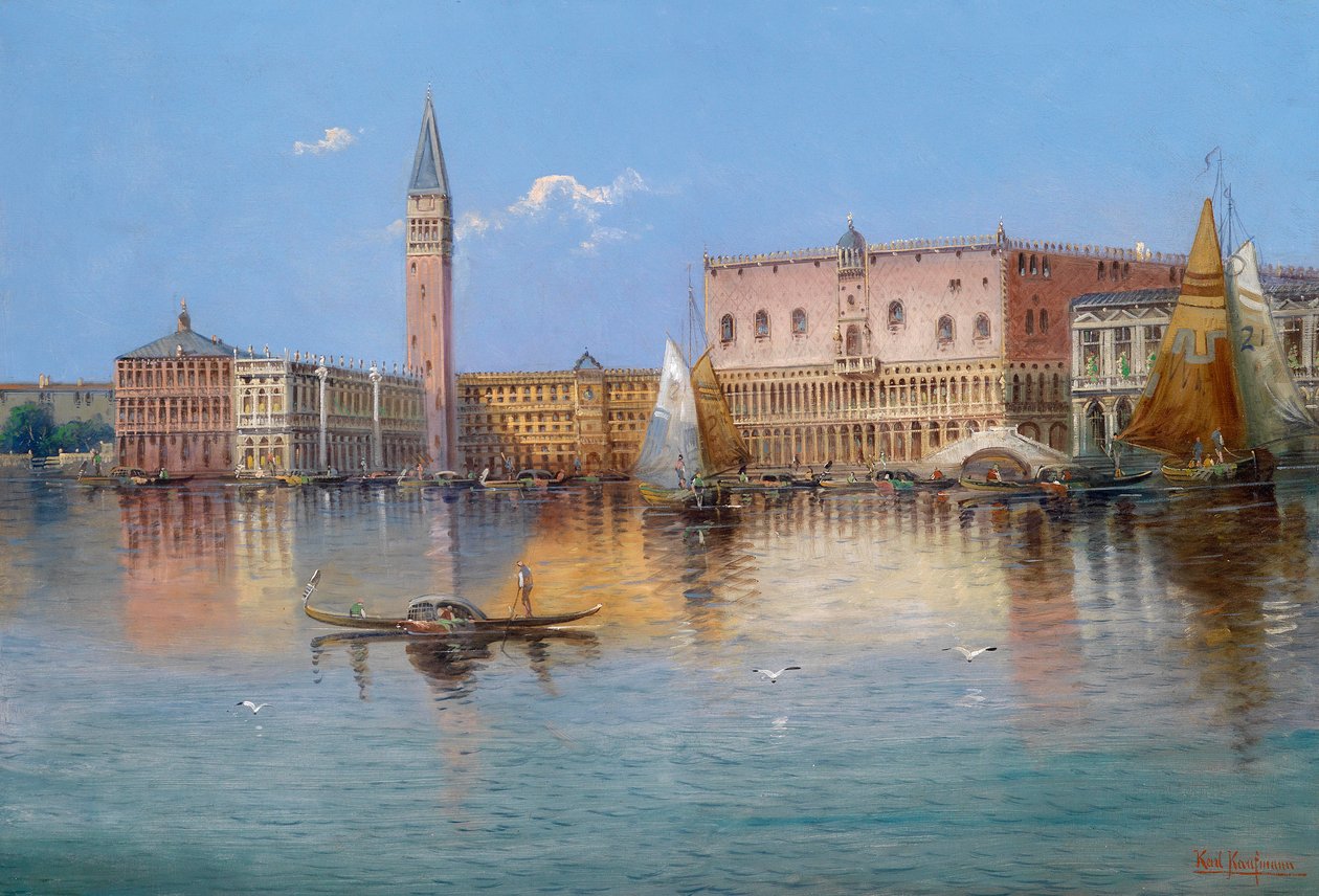 Mérkőzés Velencéből, Acqua Alta a Piazza San Marco téren alkotó: Karl Kaufmann