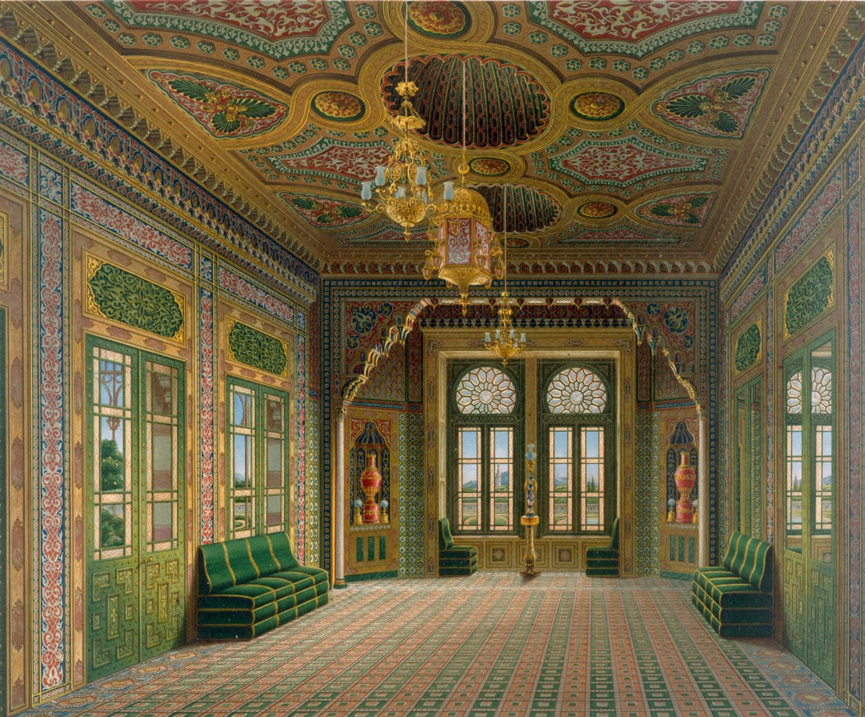 Tervezés egy fogadóteremhez kínai edényekkel, 1837 alkotó: Karl Ludwig Wilhelm Zanth