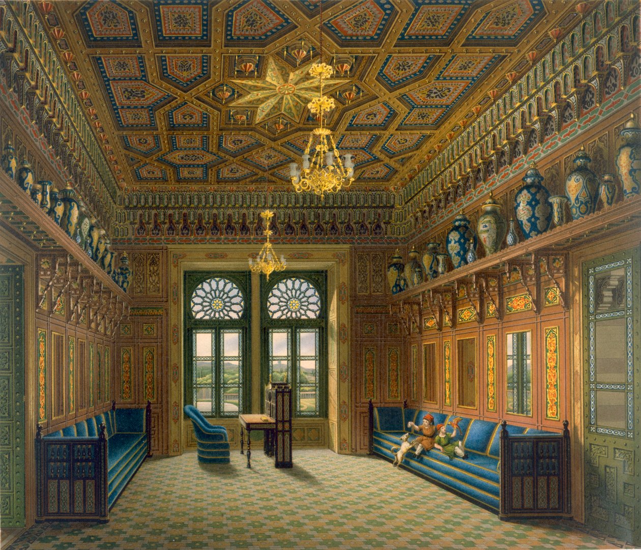 A nagy fogadóterem terve, 1837 alkotó: Karl Ludwig Wilhelm Zanth