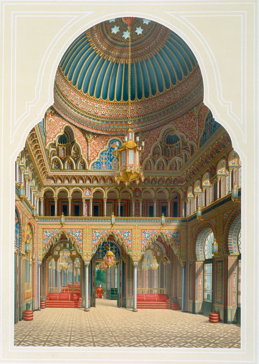 A Wilhelma bejárati csarnokának terve, 1837 alkotó: Karl Ludwig Wilhelm Zanth