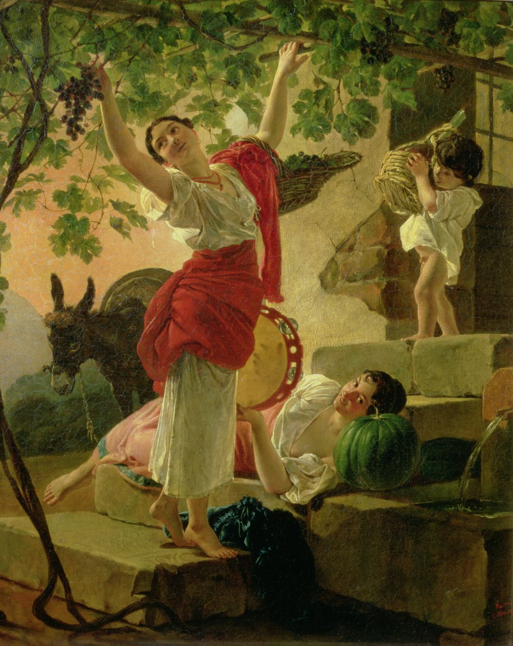 Szőlőt szedő lány Nápoly közelében, 1827 alkotó: Karl Pavlovich Bryullov