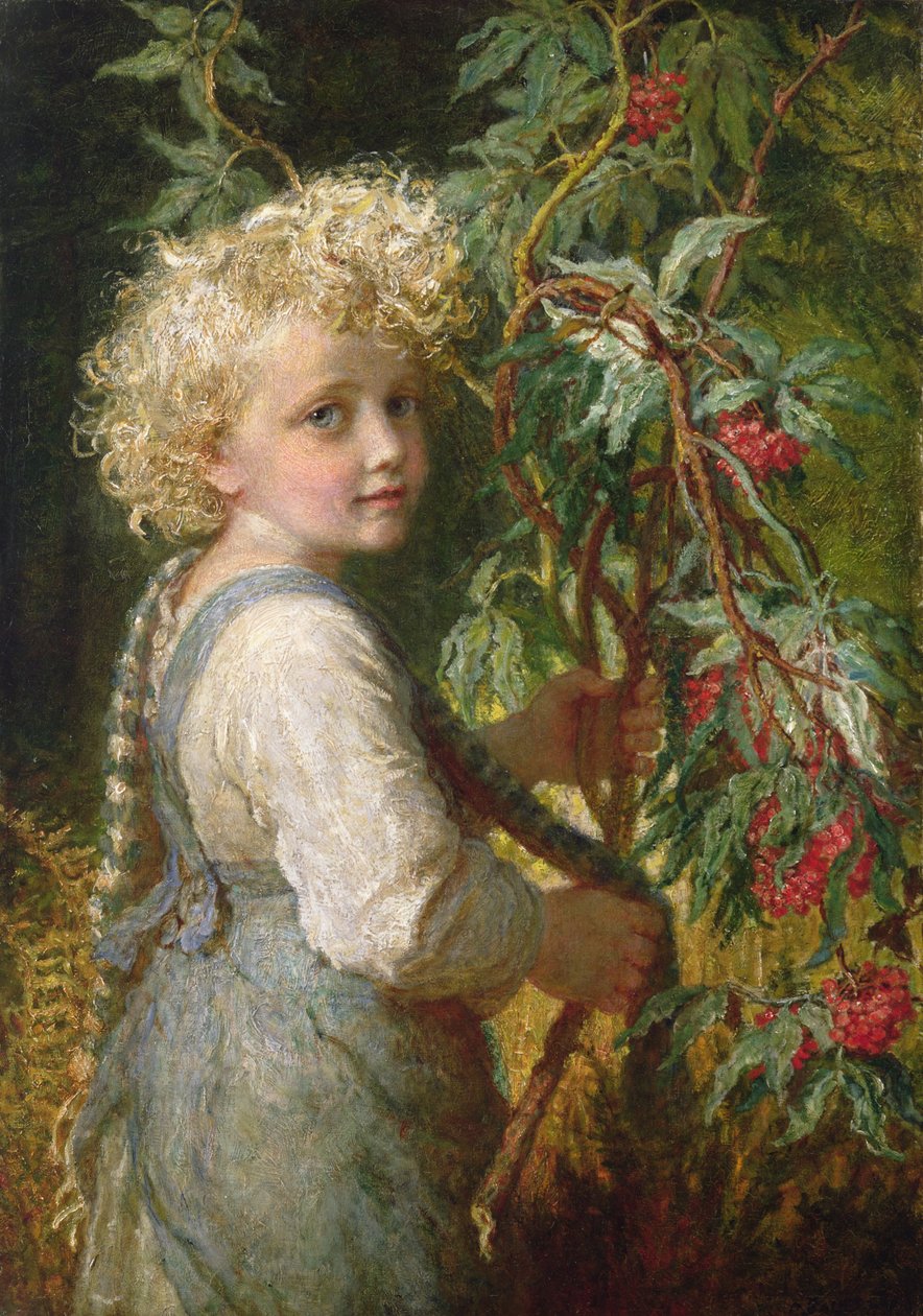 Piros bogyók gyűjtése alkotó: Karl Wilhelm Friedrich Bauerle