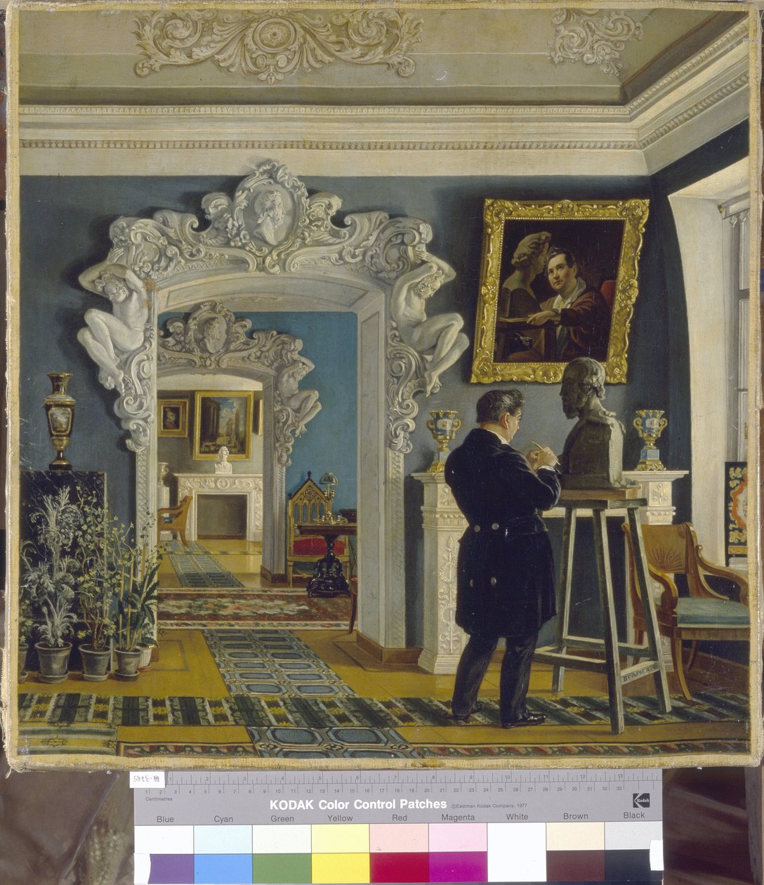 Ivan P. Vitali (1794-1855) szobrász dolgozik. Karl Petrovich Bodri (1812-1894) festménye, olaj, vászon alkotó: Karl Fridrikh Petrovich Bodri