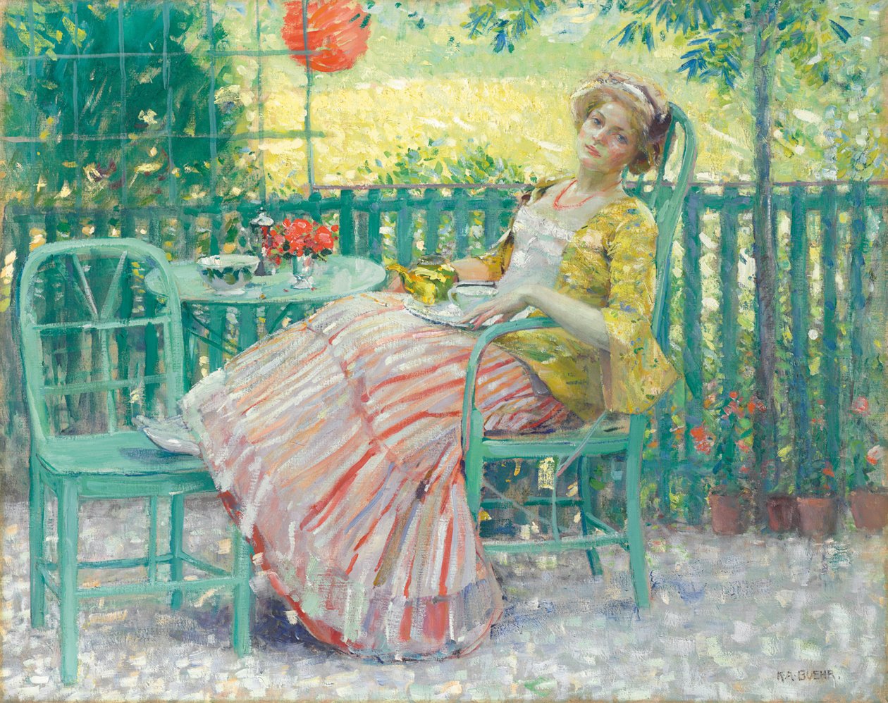 A teraszon (olaj, vászon) alkotó: Karl Albert Buehr