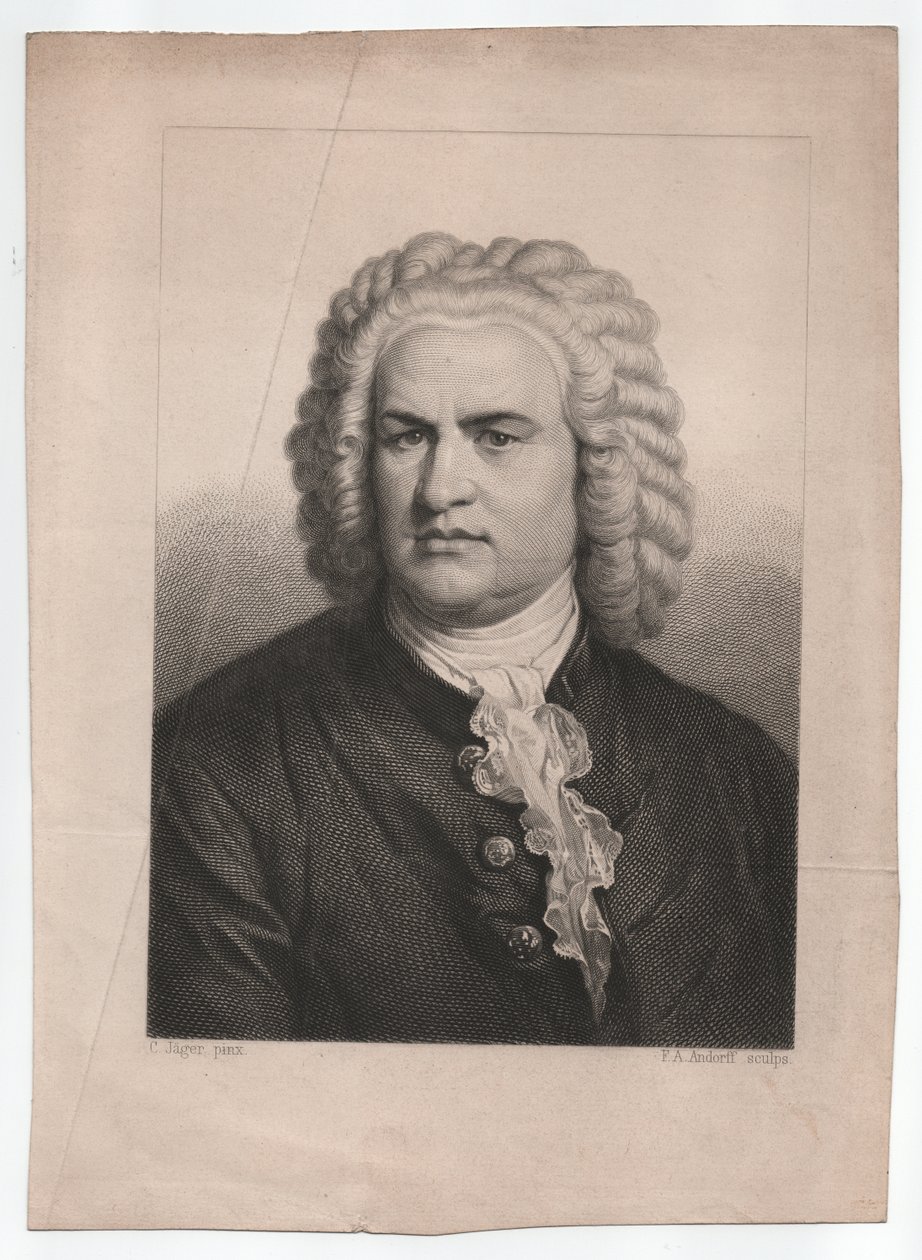 Johann Sebastian Bach (1685-1750) (1850 körül, metszet) alkotó: Karl & Andorff Friedrich August (1819 1875) Jager