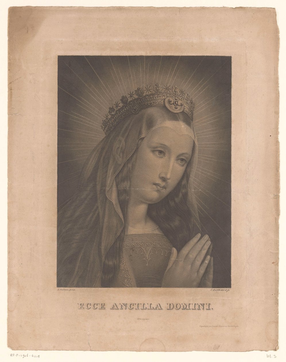 Maria megkínált burkolatban Ecce ancilla domain (objektum címe) alkotó: Karl Barth