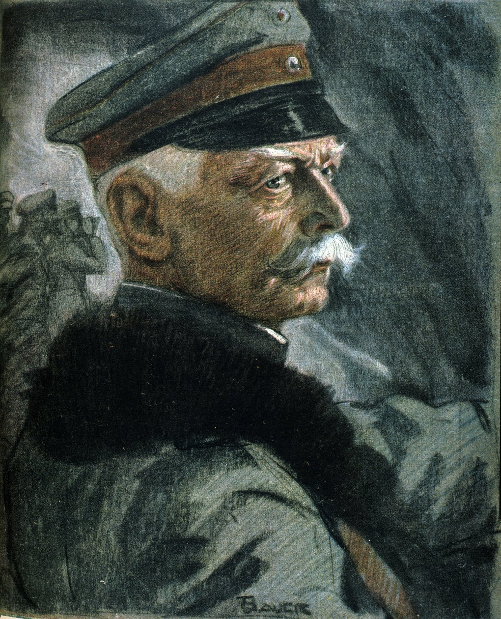 Első világháború: Erich von Falkenhayn (1861-1922) német katona portréja. Illusztráció: Karl Bauer (1868-1942) alkotó: Karl Bauer