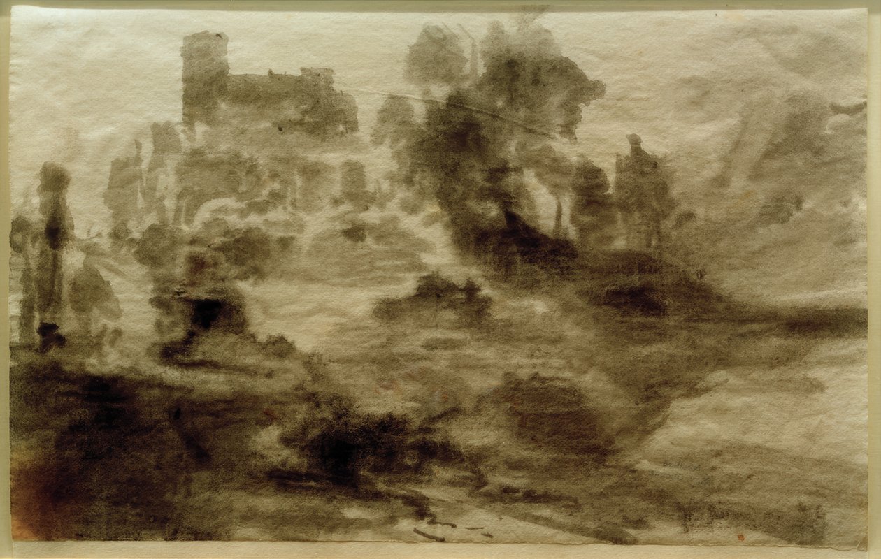 Táj kastéllyal (vagy templommal) alkotó: Carl Blechen