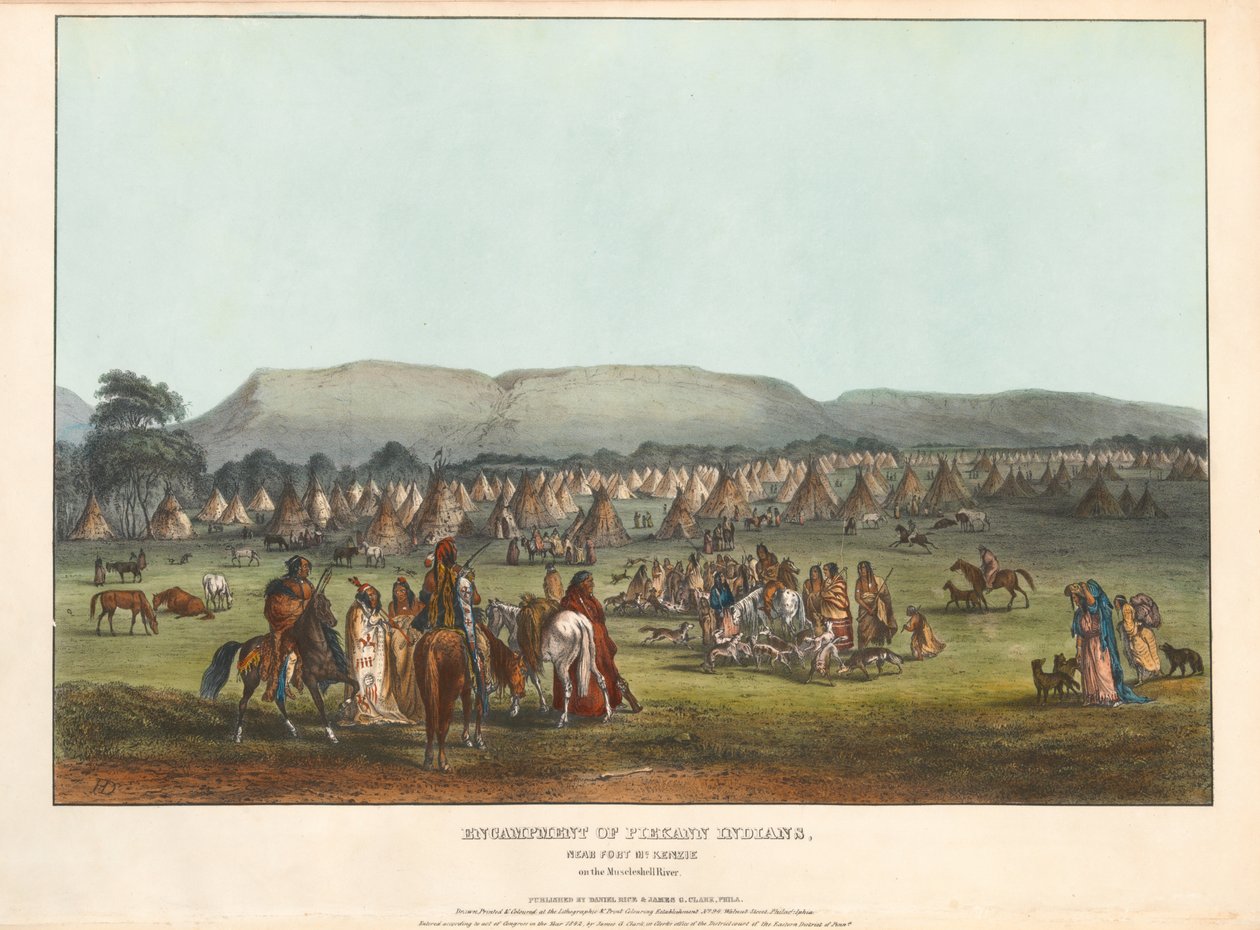 Piegan indiánok tábora alkotó: Karl Bodmer