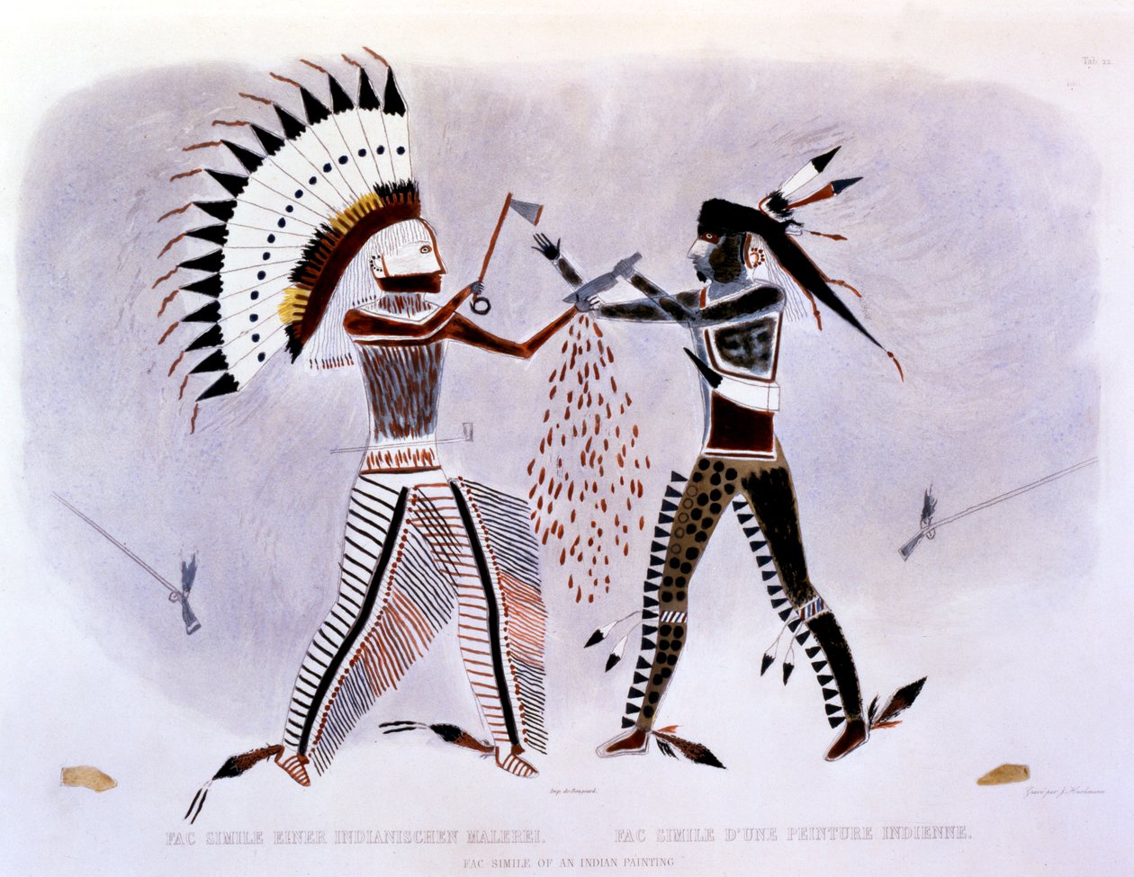 Egy indián festmény fakszimiléje, 1843-44 alkotó: Karl Bodmer