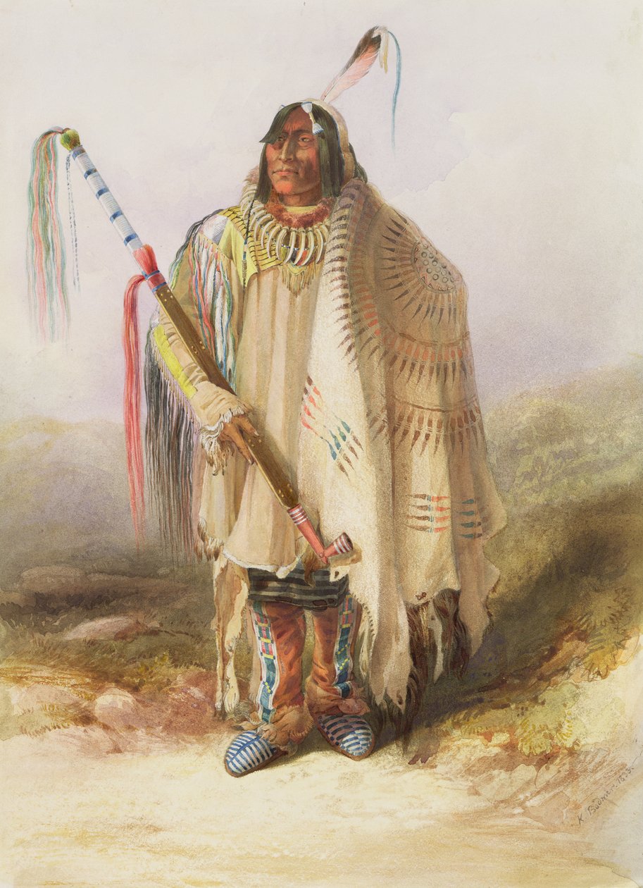 Pehriska-Ruhpa, Hidatsa harcos alkotó: Karl Bodmer