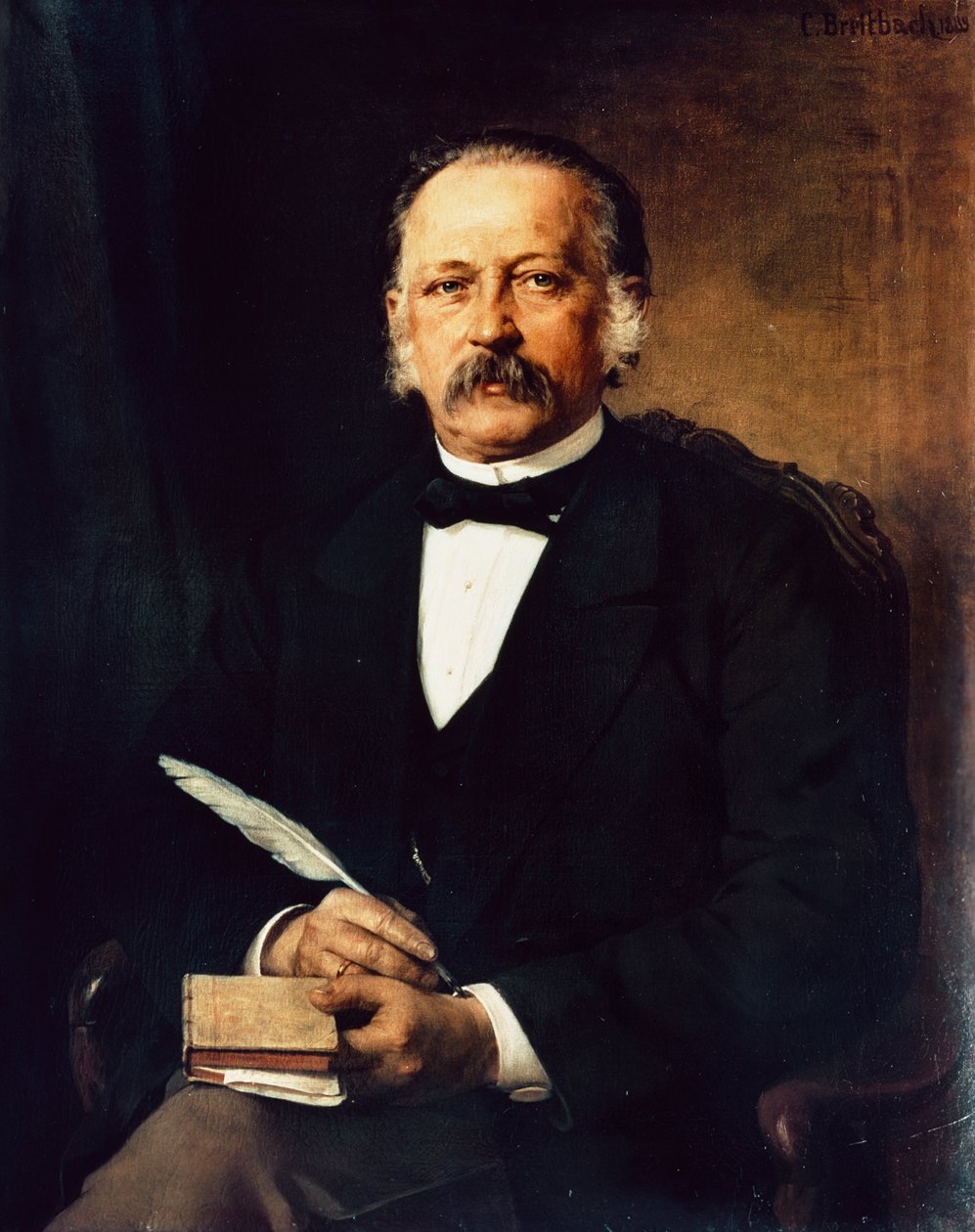 Heinrich Theodor Fontane német költő és író portréja alkotó: Karl Breitbach