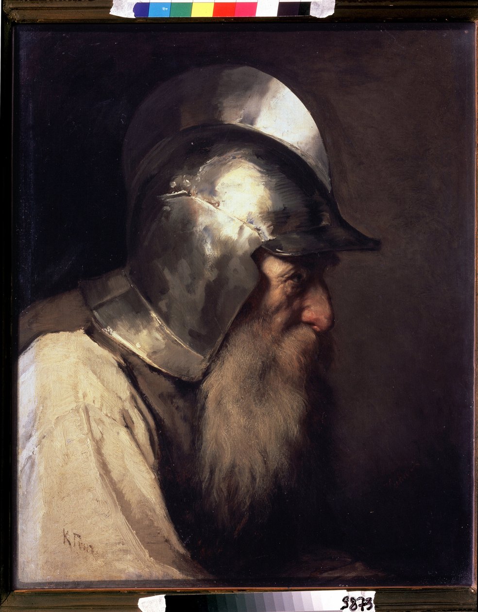 ""a vallásháborúk és a protestánsok 16. századi franciaországi mészárlásának harcosa"" Karl Gun festménye (1830-1877) 1870 Állami Tretyakov Galéria, Moszkva alkotó: Karl Fedorovic Gun
