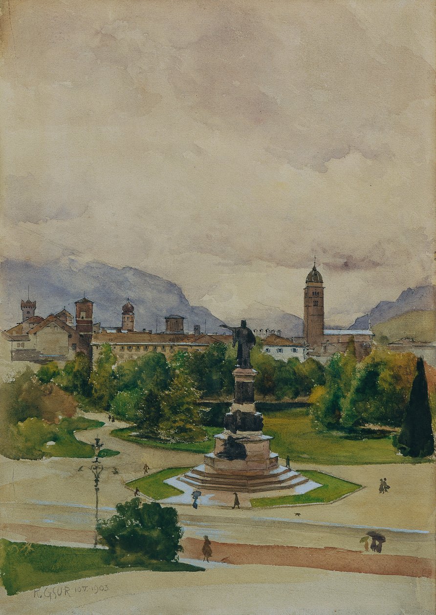 Dante tér Trentóban alkotó: Karl Friedrich Gsur