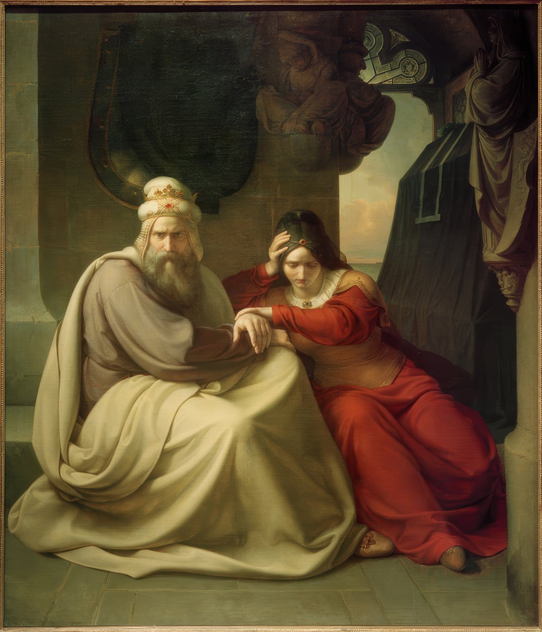 K.F.Lessing, A gyászoló királyi pár alkotó: Carl Friedrich Lessing
