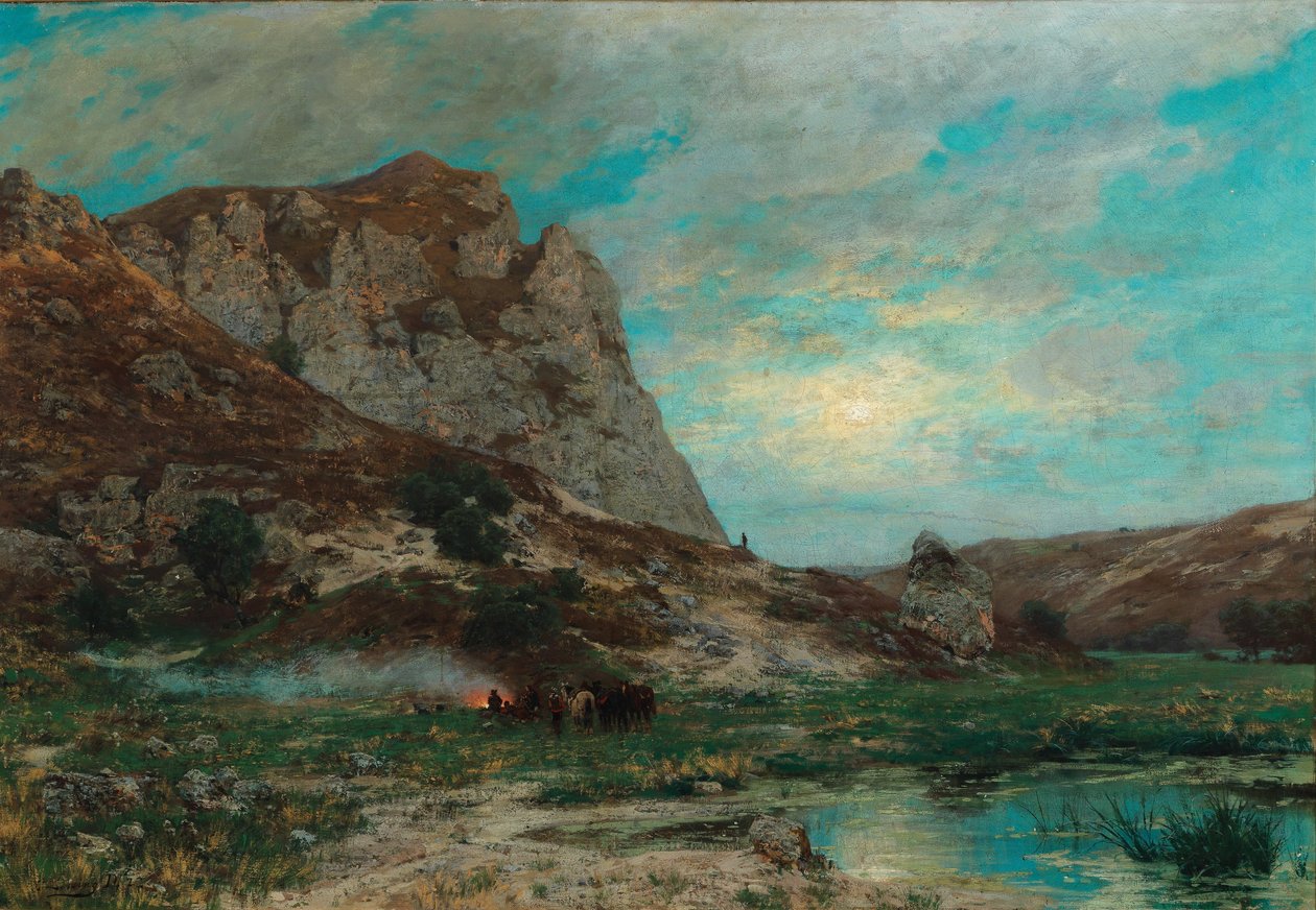 Pihenő katonák alkotó: Carl Friedrich Lessing